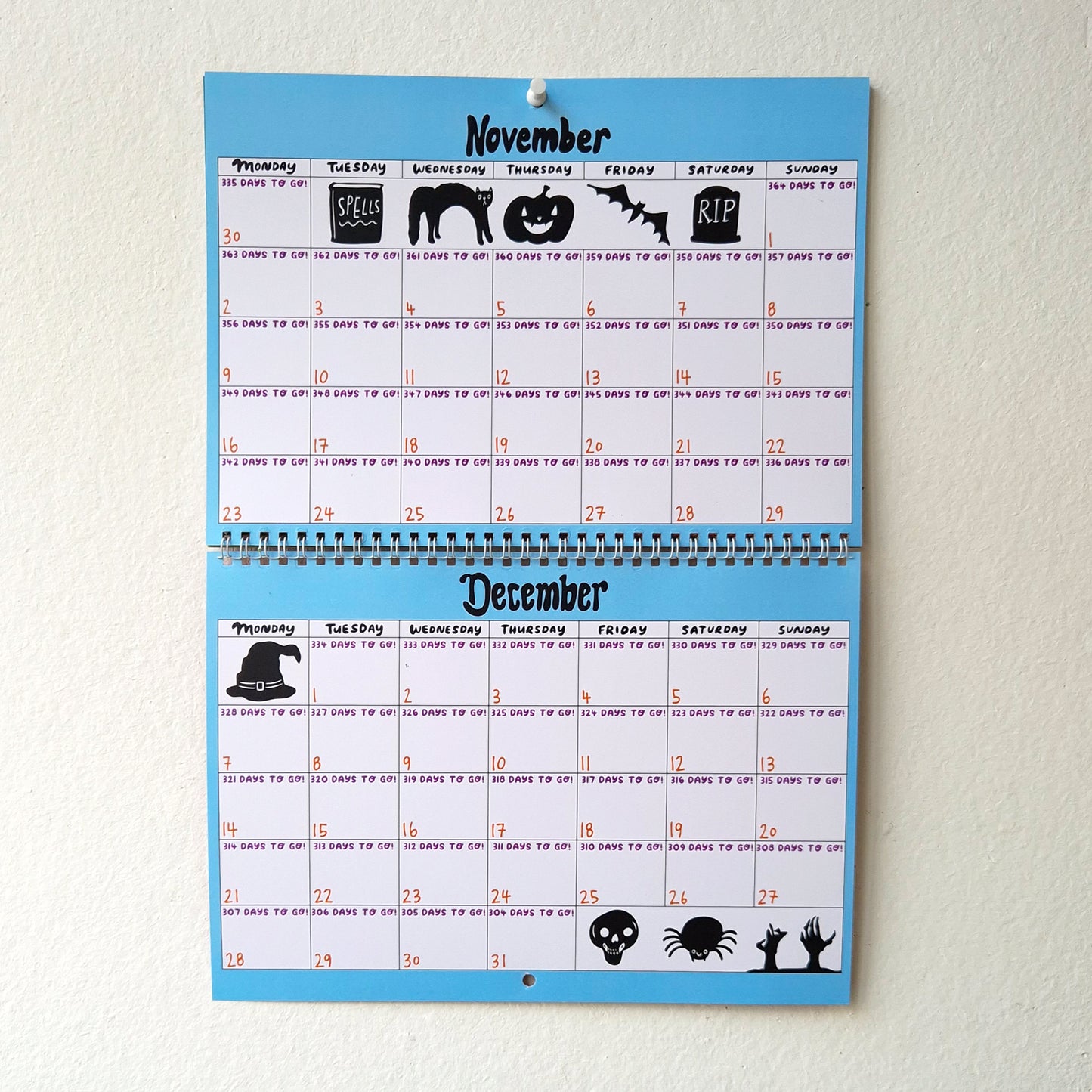 2026 Countdown To Halloween Calendar (Nov 2025 - Dec 2026)