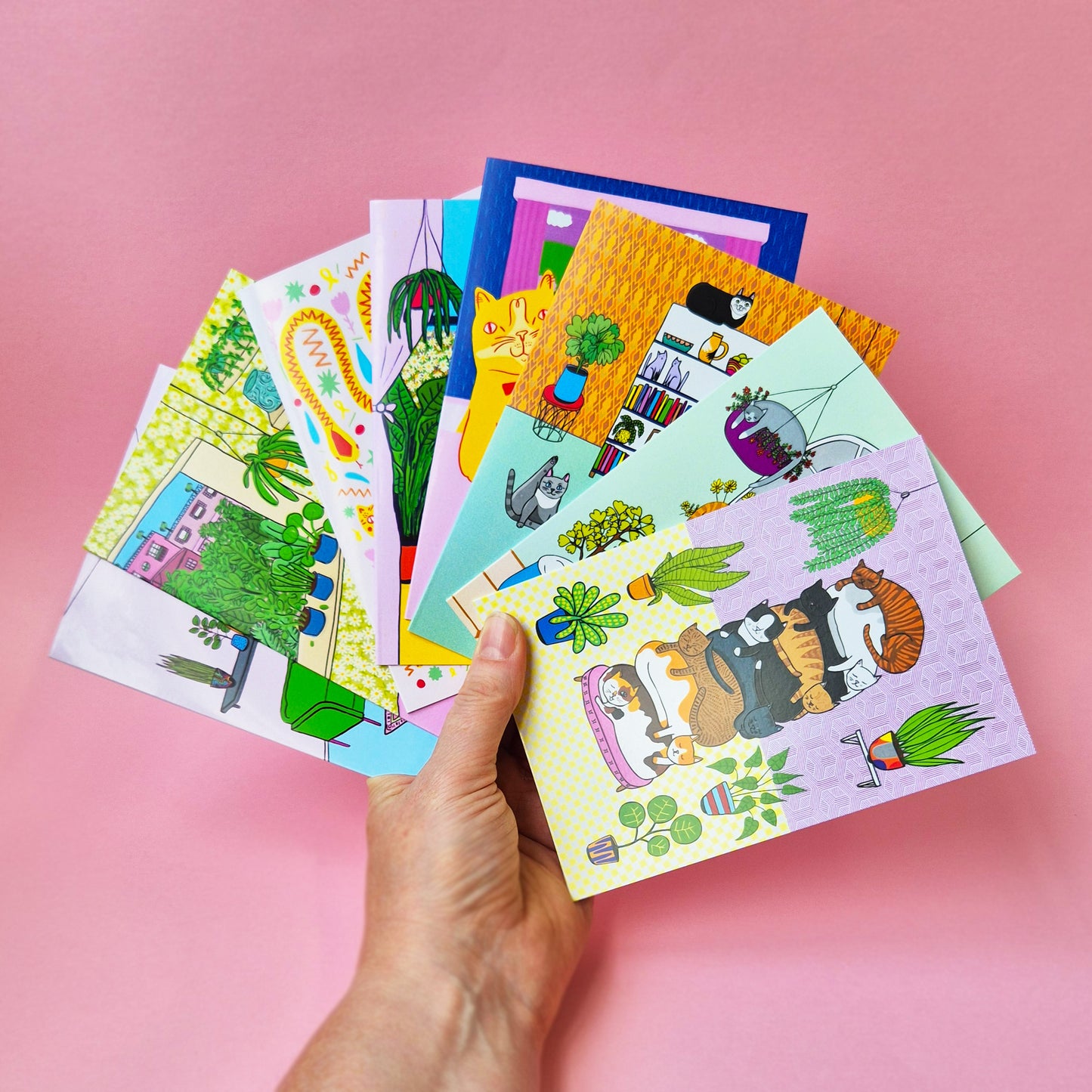 The Cat Lover’s Card Stash. 8 Illustrated Greeting Cards