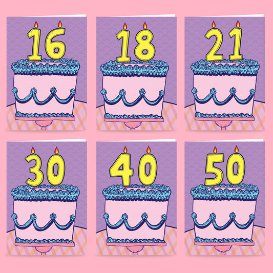 Cake Number Birthday - Milestone Birthday Card