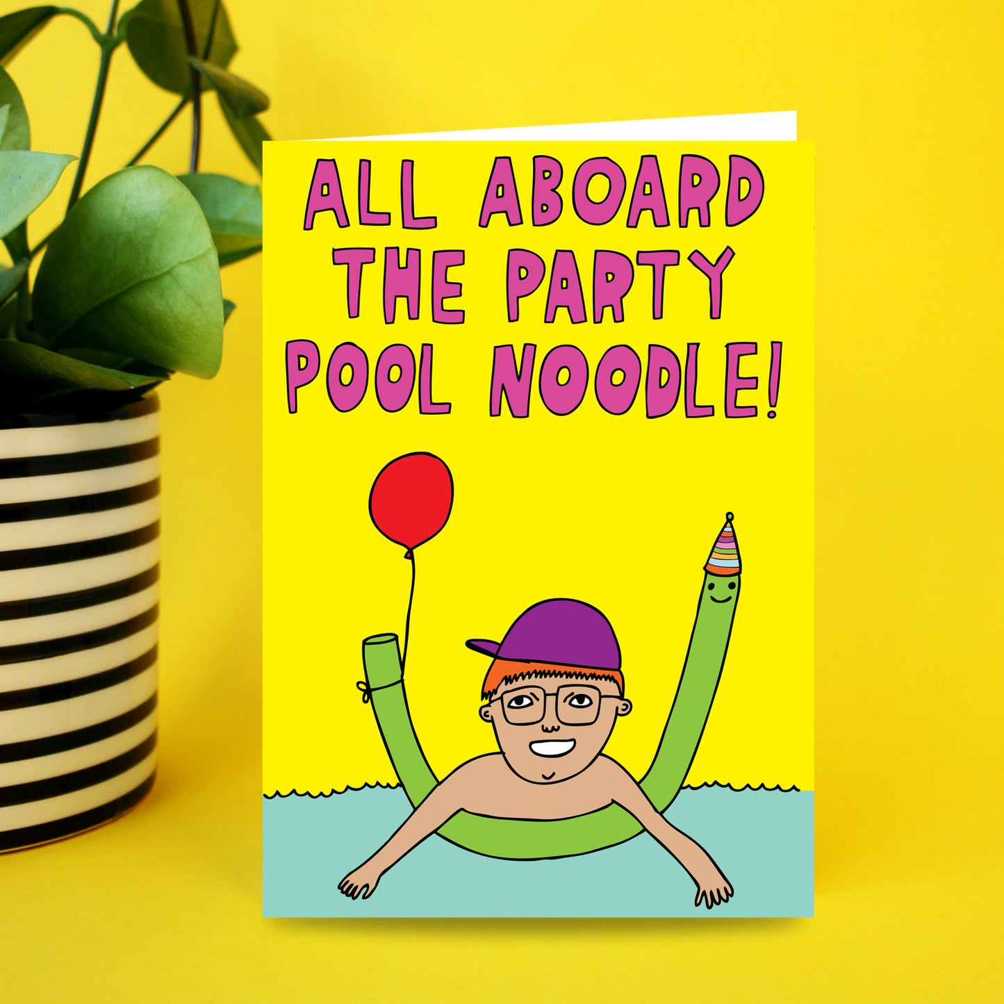 All Aboard The Party Pool Noodle - Birthday Card