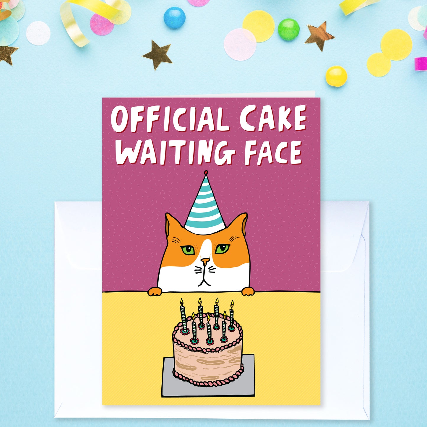 Official Cake Waiting Face - Birthday Card