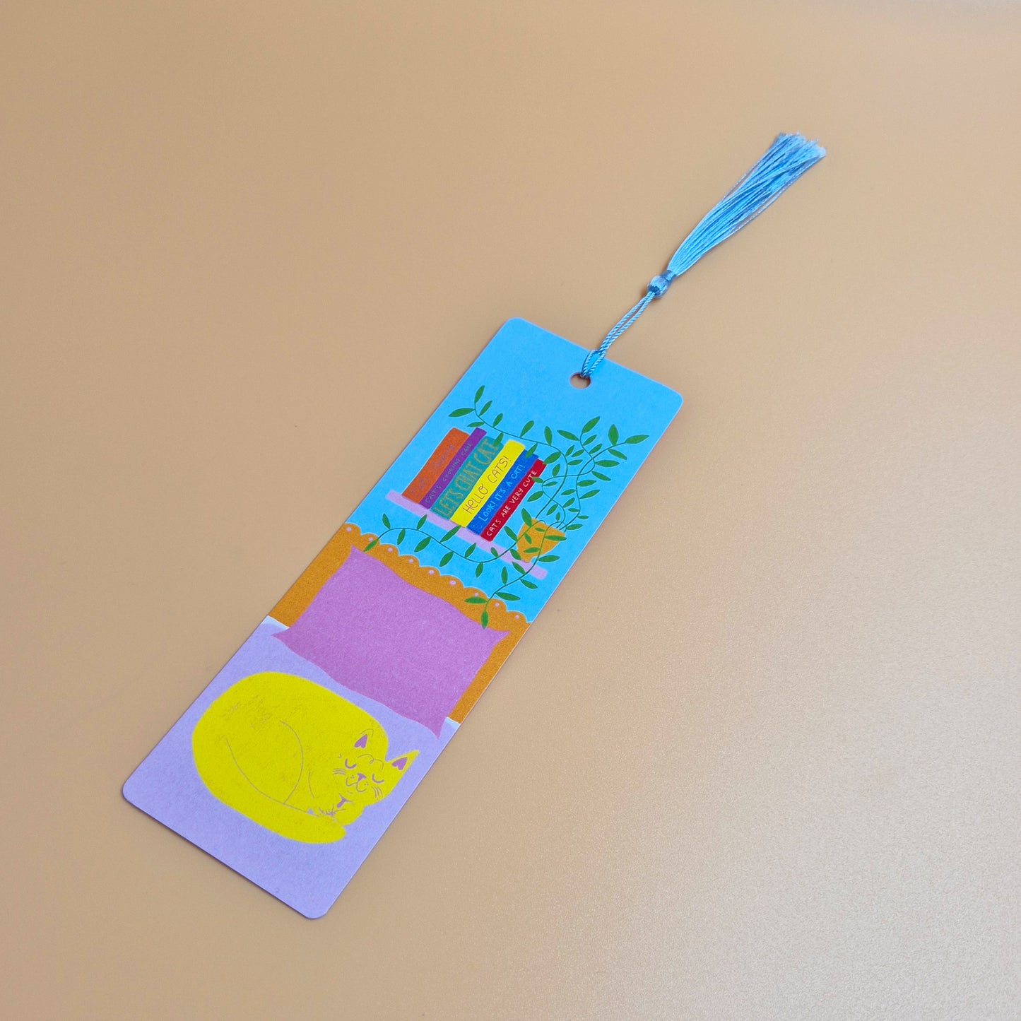 Yellow Cat On A Bed - Bookmark