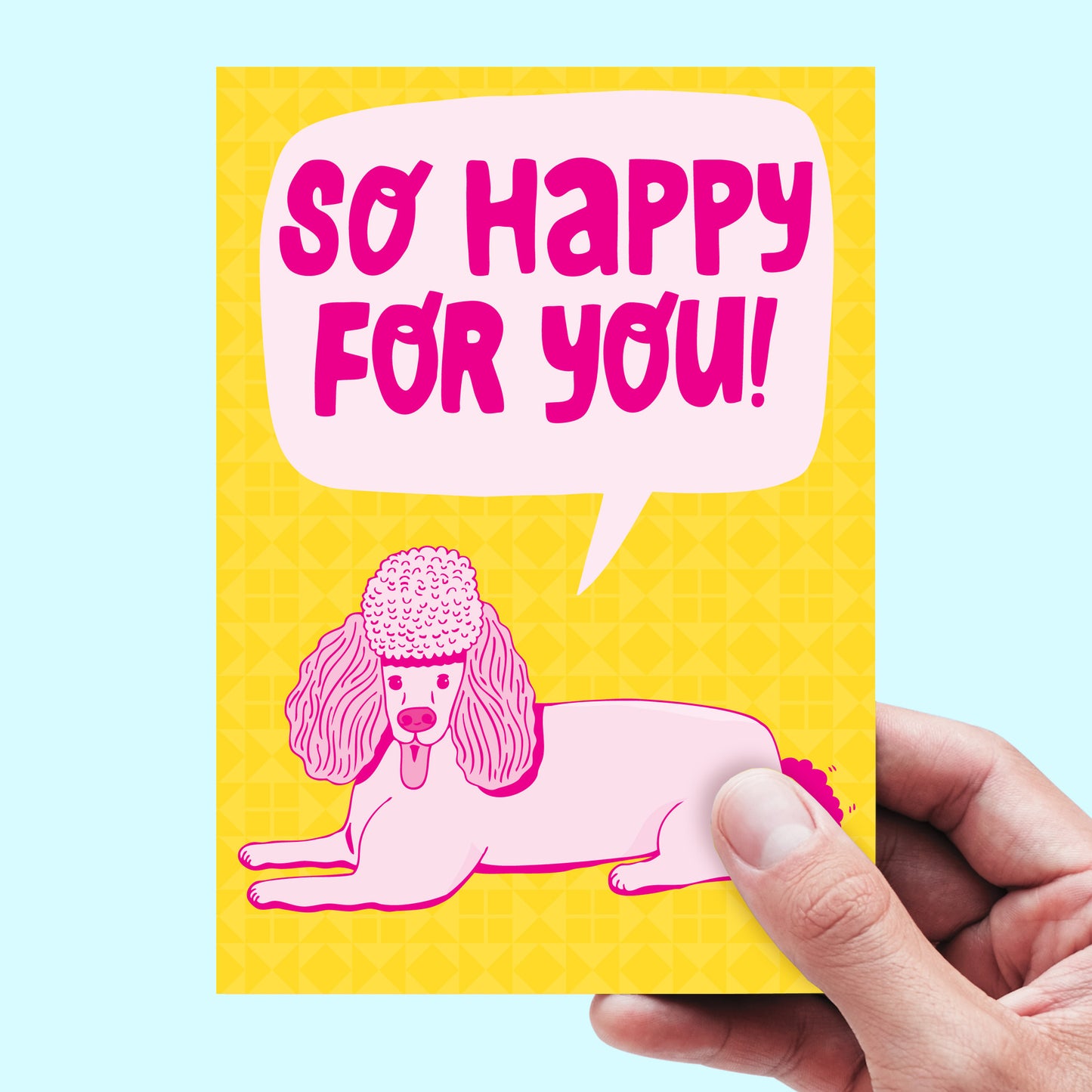 So Happy For You! Poodle - Congratulations Card