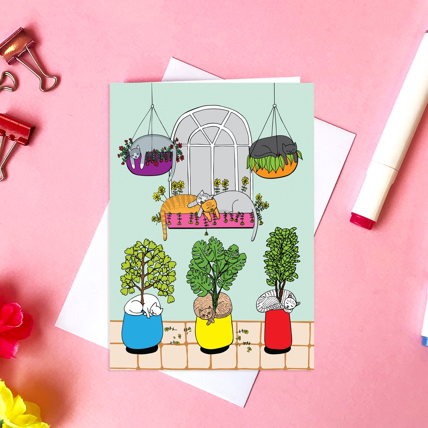 Cat Window - Greeting Card