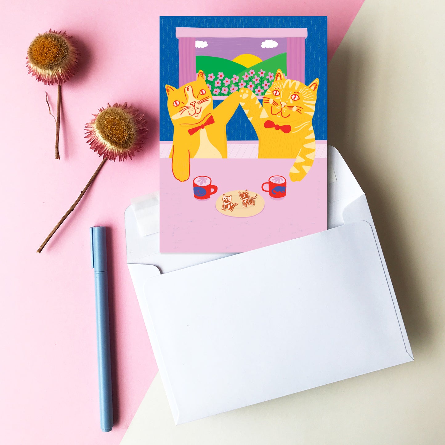 Cats High Five - Greeting Card