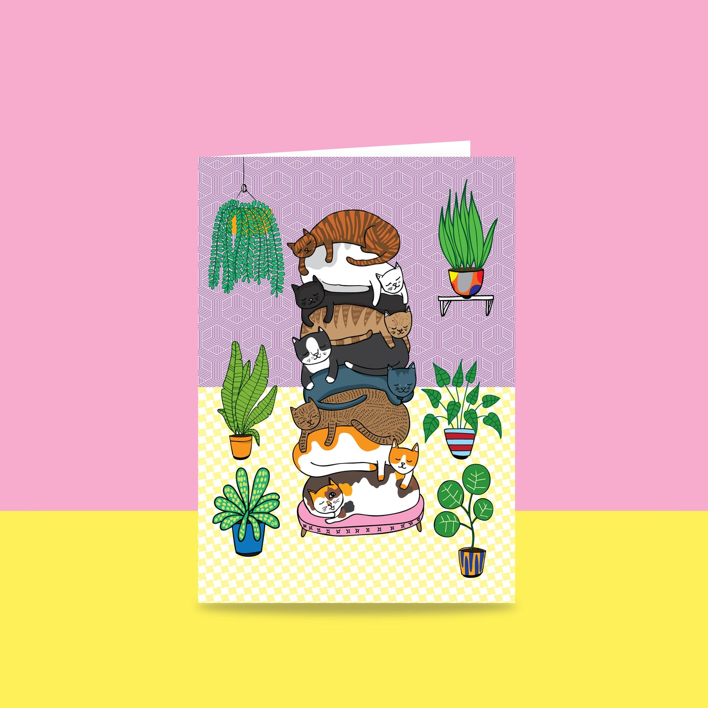 Cat Stack - Greeting Card