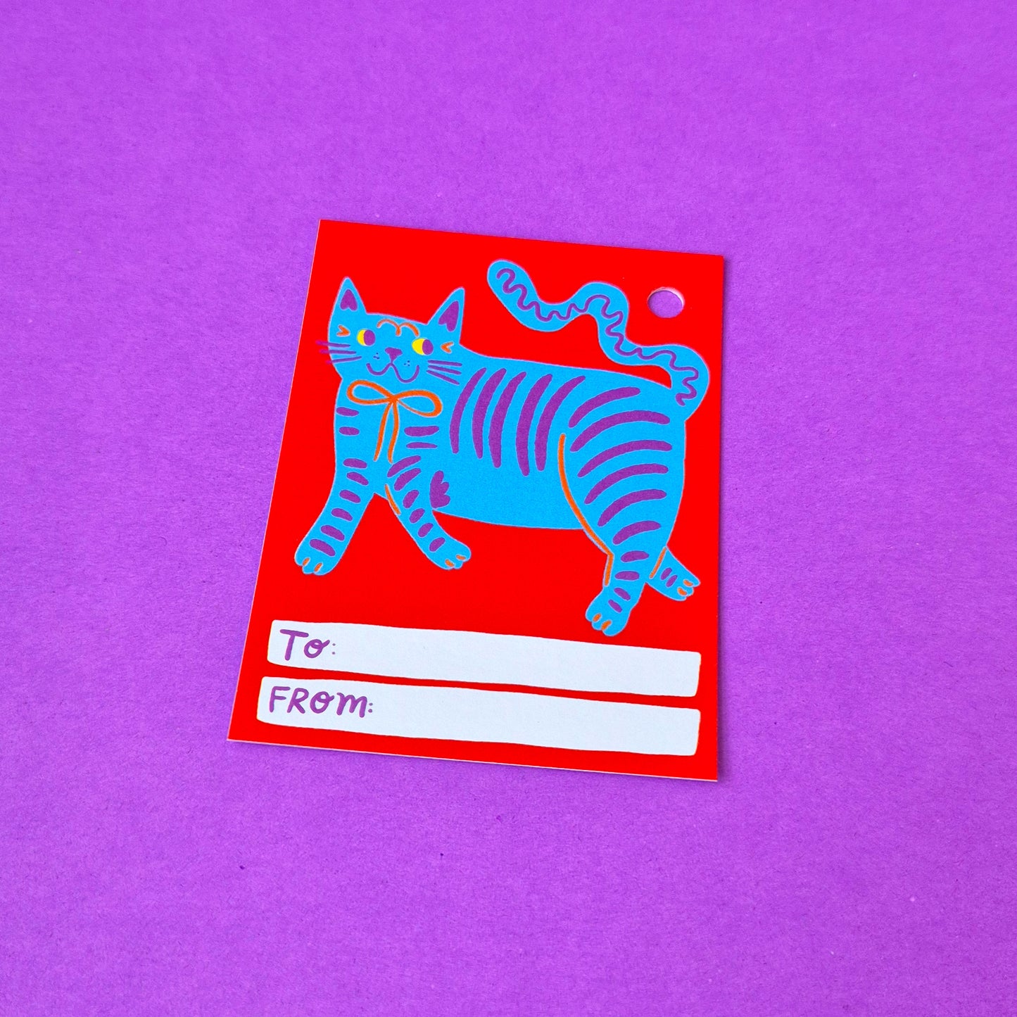 Gift Tags - Blue Cat - Pack Of 15