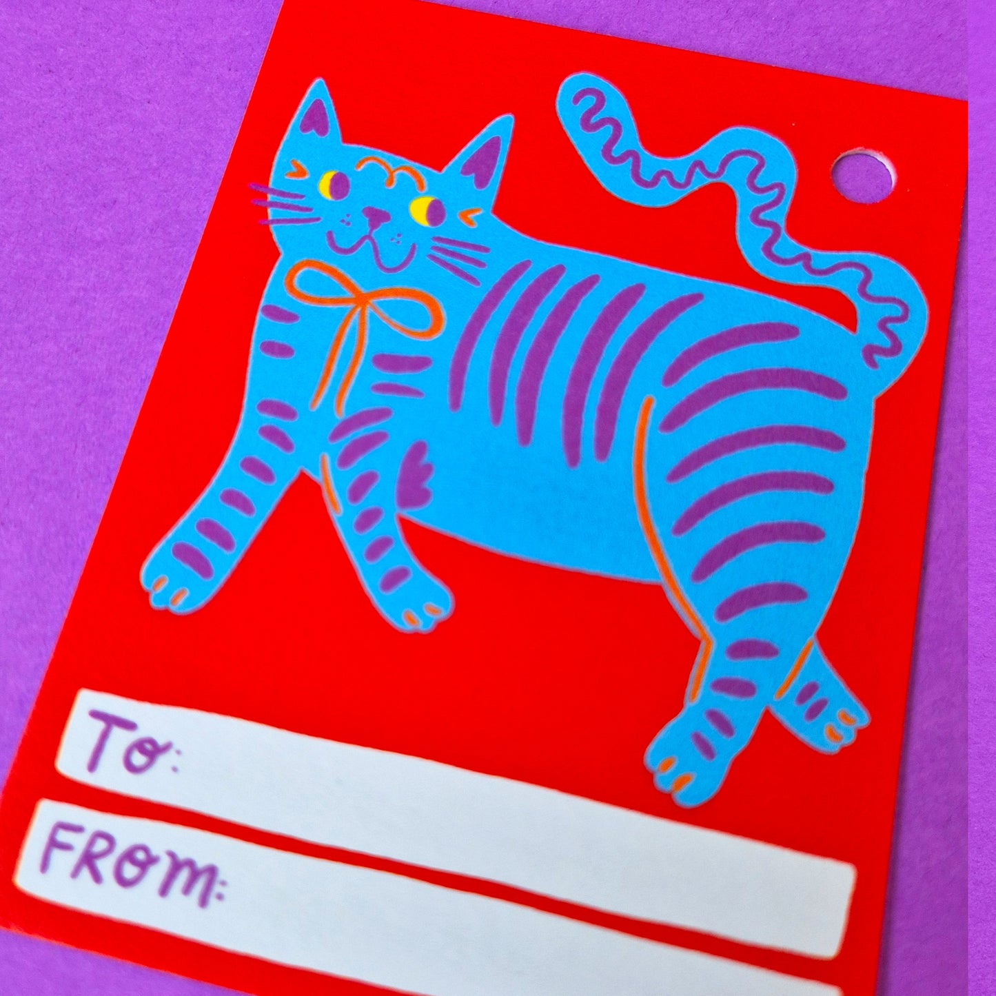 Gift Tags - Blue Cat - Pack Of 15