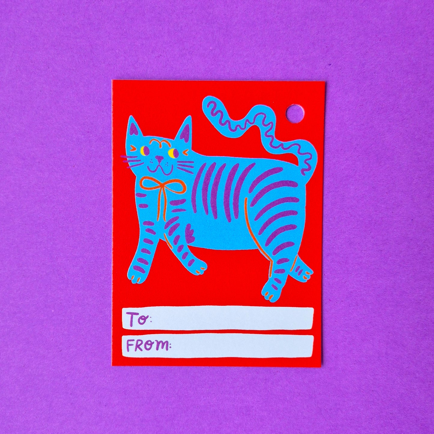 Gift Tags - Blue Cat - Pack Of 15