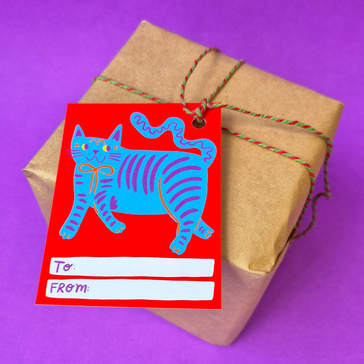 Gift Tags - Blue Cat - Pack Of 15
