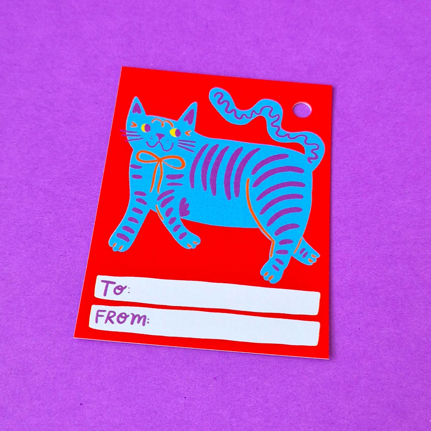 Gift Tags - Blue Cat - Pack Of 15