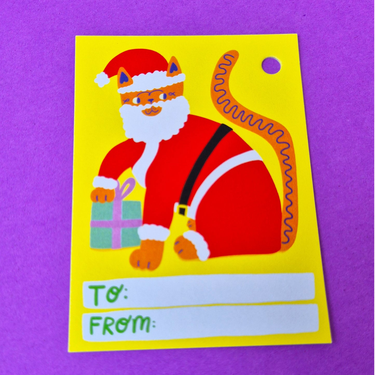 Gift Tags - Santa Cat - Pack Of 15