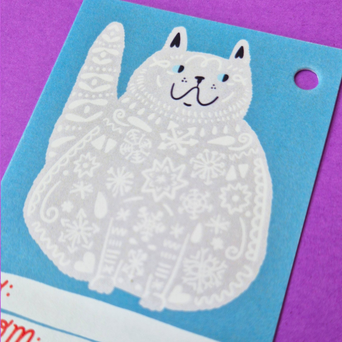Gift Tags - Snow Flake Cat - Pack Of 15