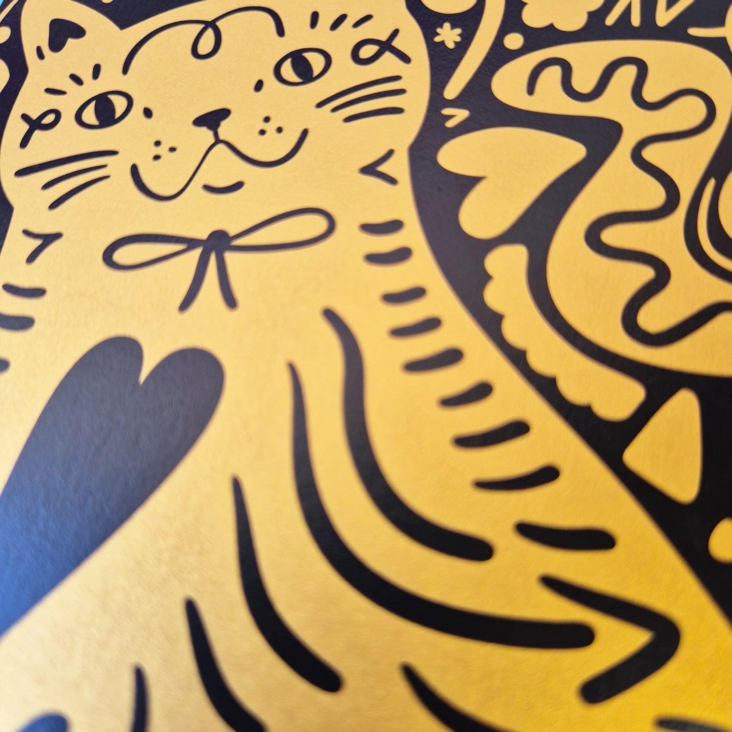 Gold Kitty Art Print - A5