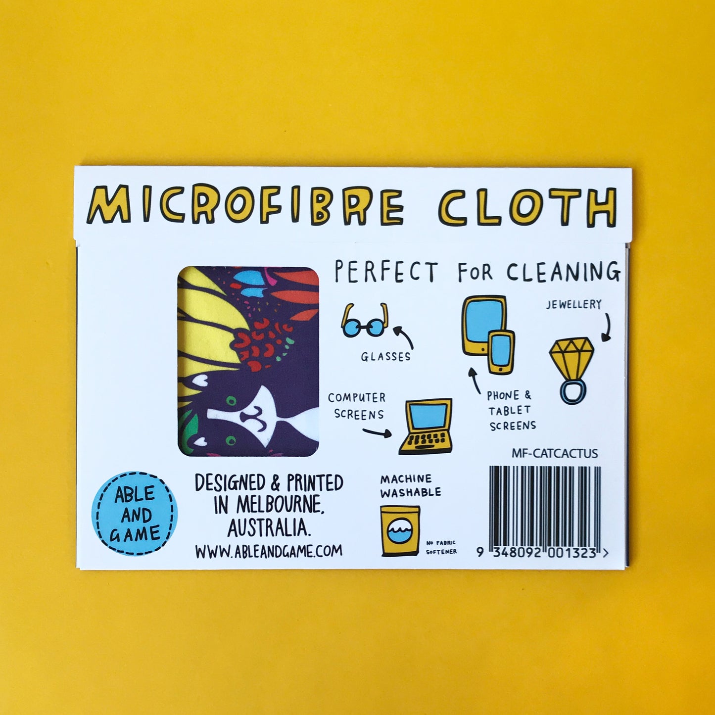 Cat In The Succulents - Microfibre Glasses Cleaning Cloth