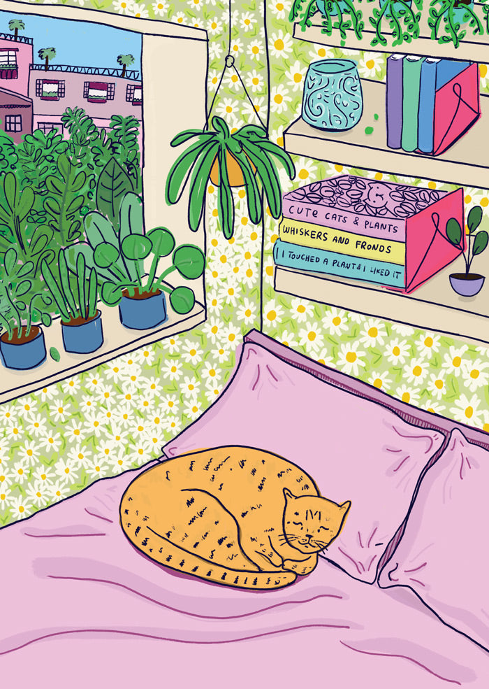 Cat On Bed - Microfibre Glasses Cleaning Cloth