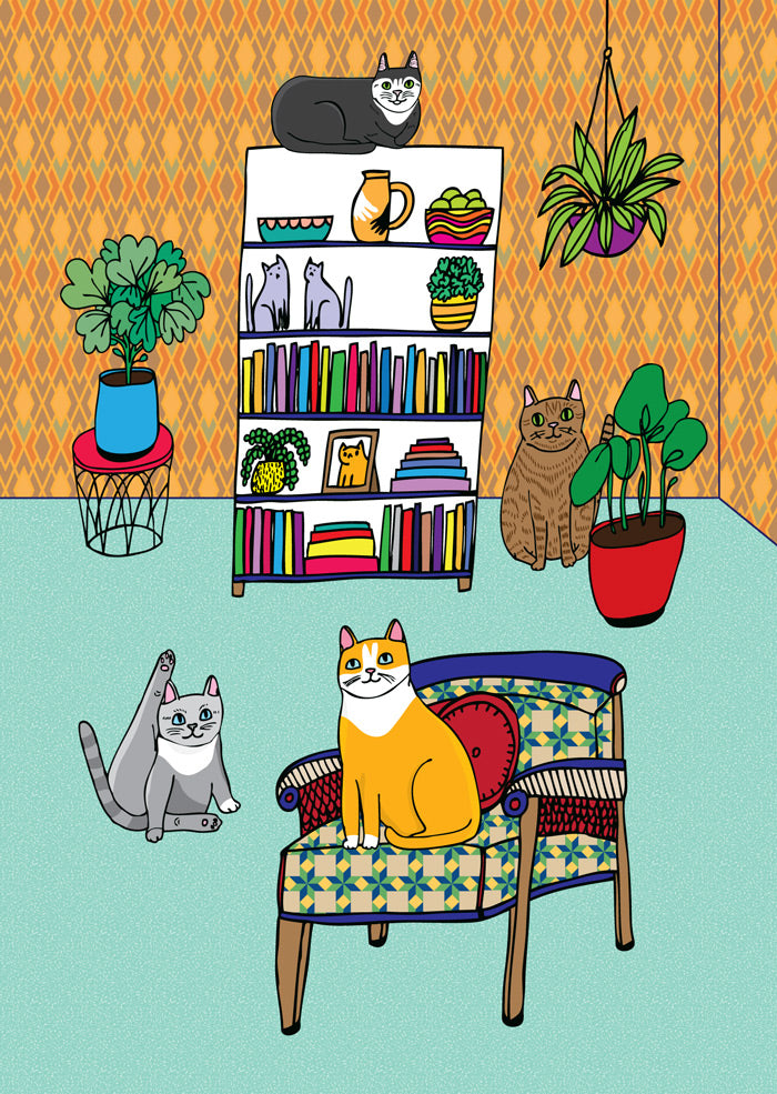 Cats In The Living Room - Microfibre Glasses Cleaning Cloth