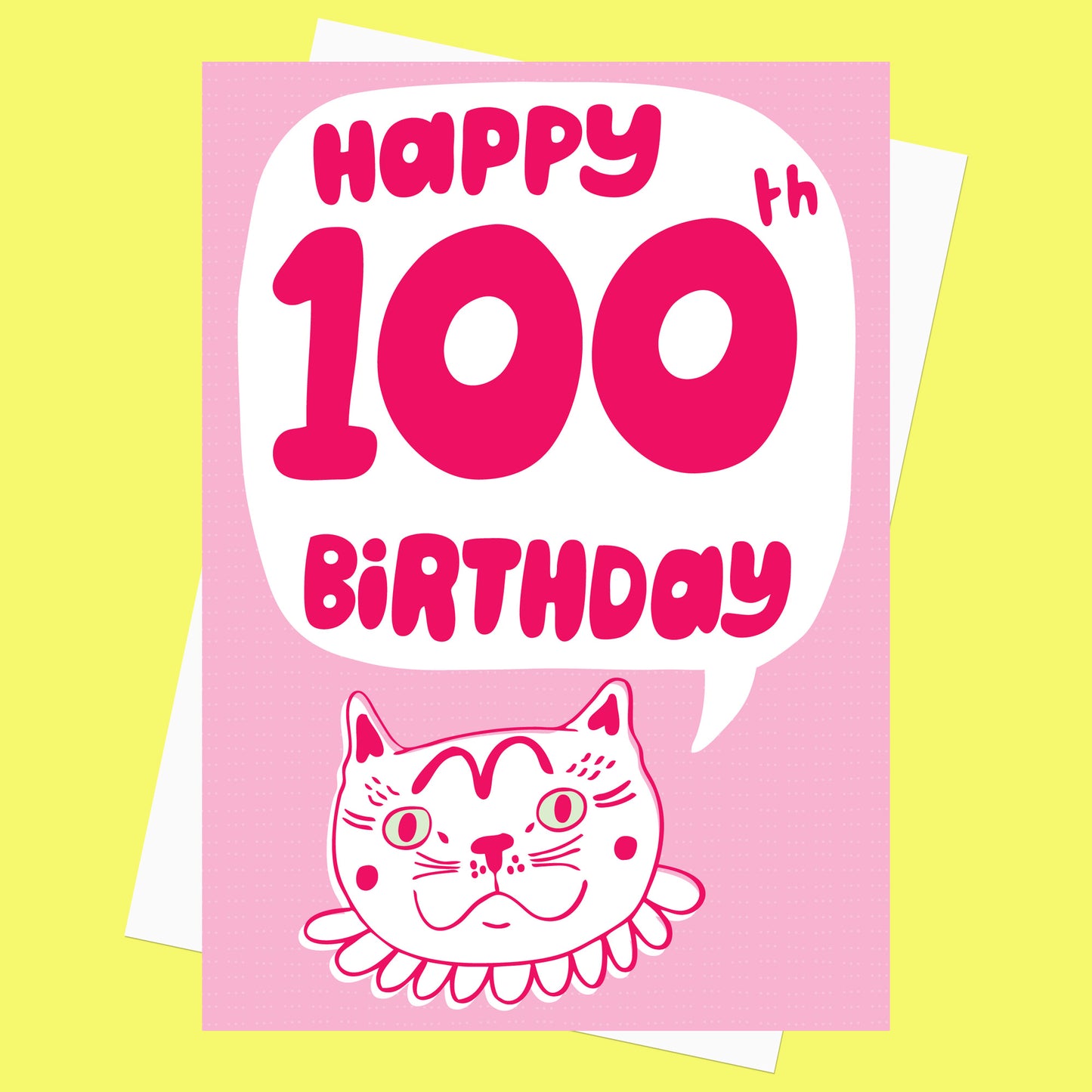 Pink Cat Birthday Card - Milestone Birthday Card