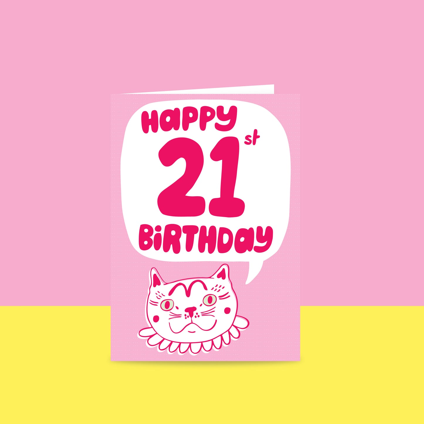 Pink Cat Birthday Card - Milestone Birthday Card
