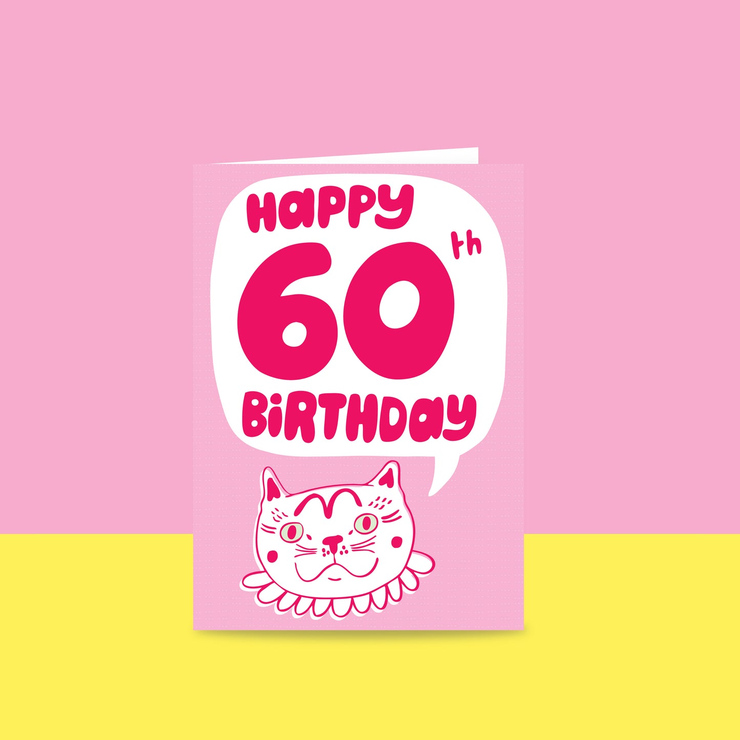 Pink Cat Birthday Card - Milestone Birthday Card