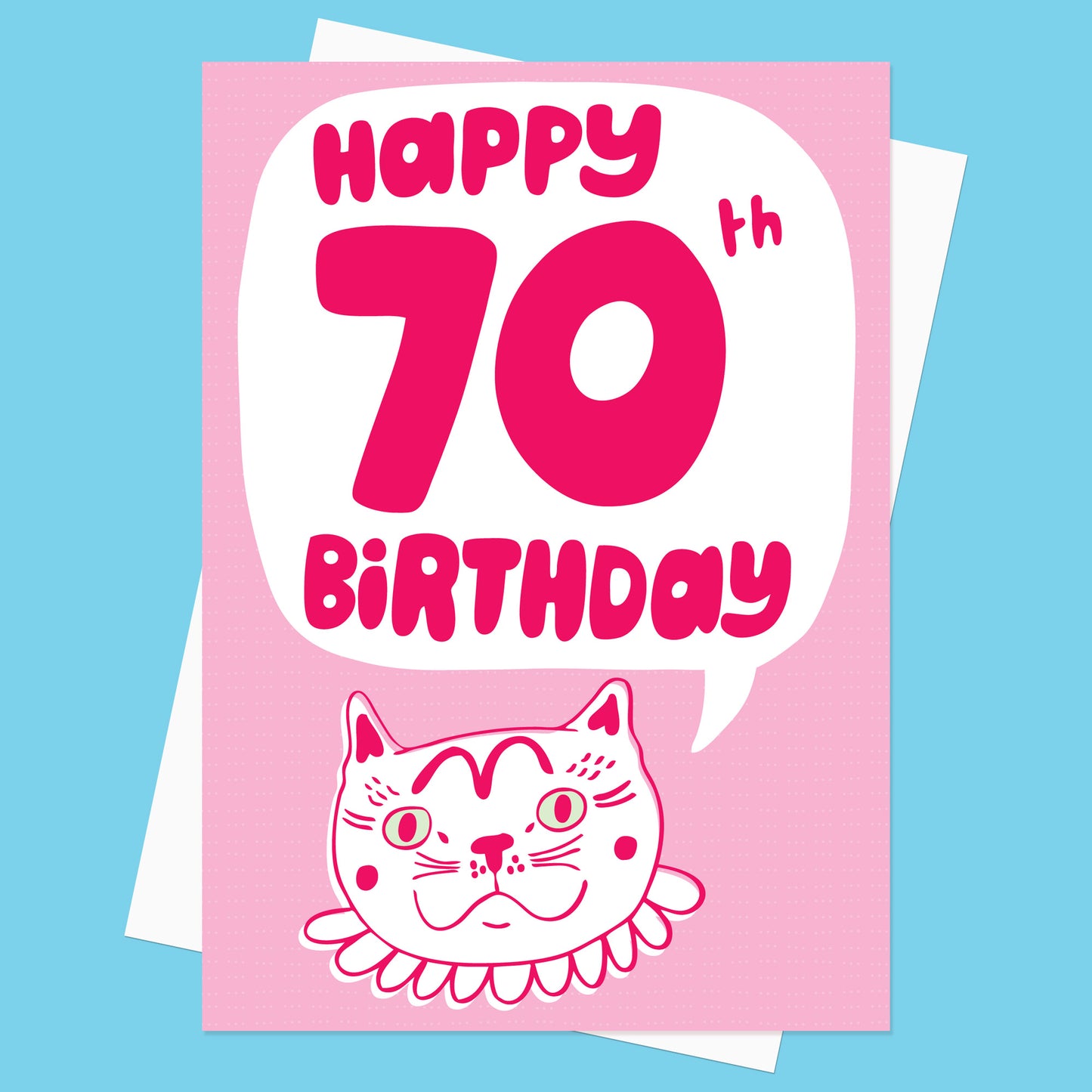 Pink Cat Birthday Card - Milestone Birthday Card