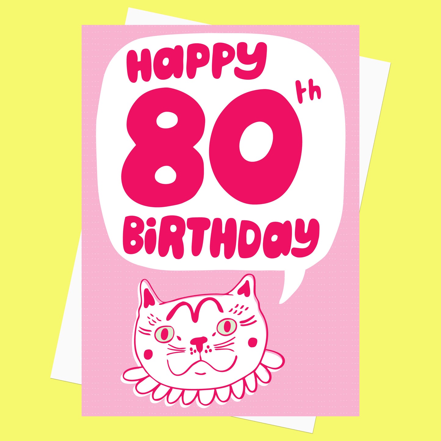 Pink Cat Birthday Card - Milestone Birthday Card