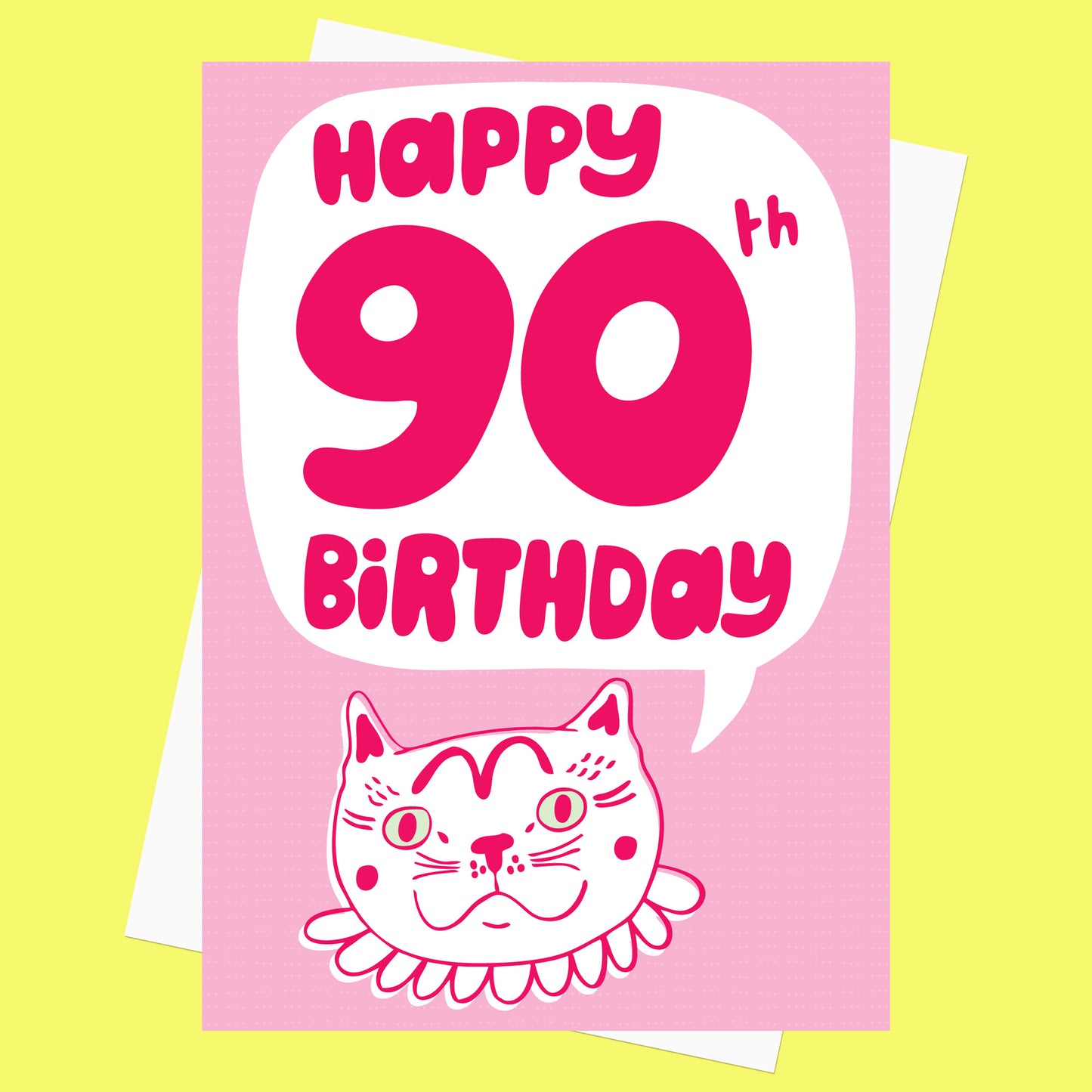 Pink Cat Birthday Card - Milestone Birthday Card