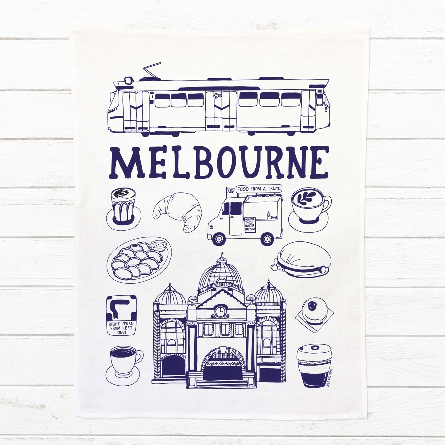 Melbourne - 100% Linen Tea Towel