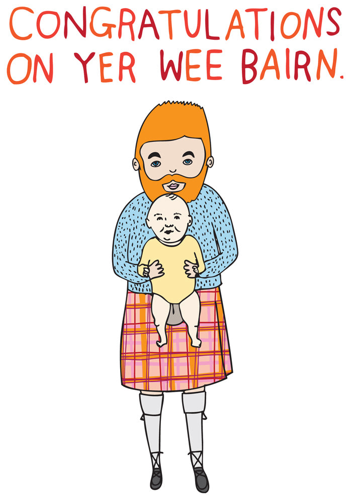 Congratulations On Yer Wee Bairn - New Baby Card