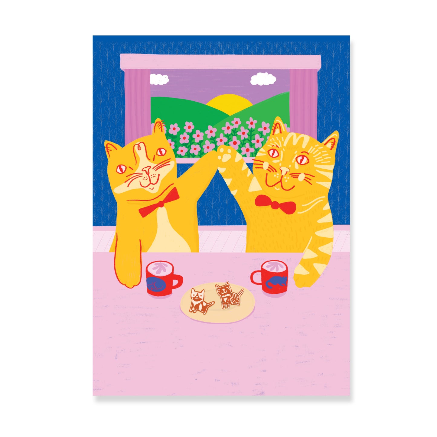 Cat High Five - Art Print