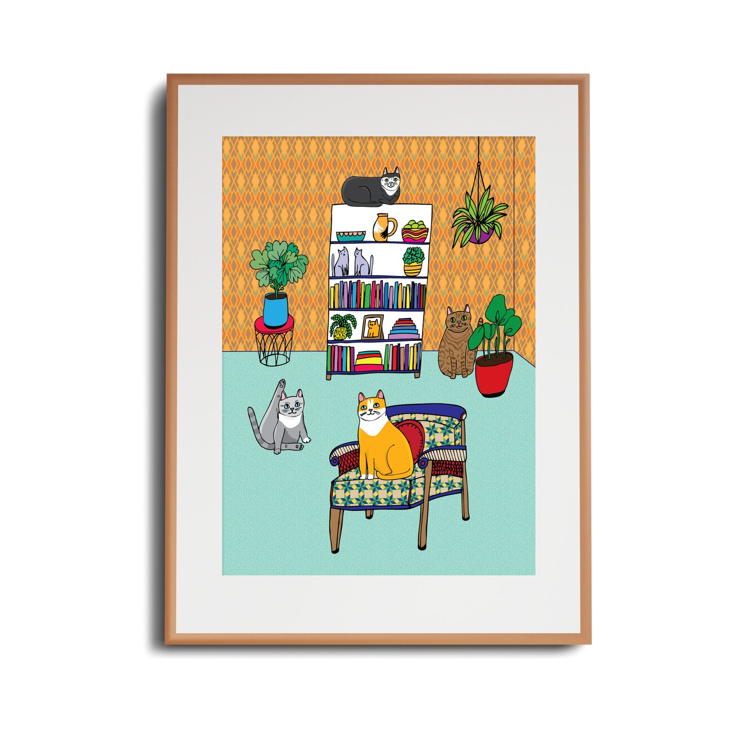 Cats In The Living Room - Art Print