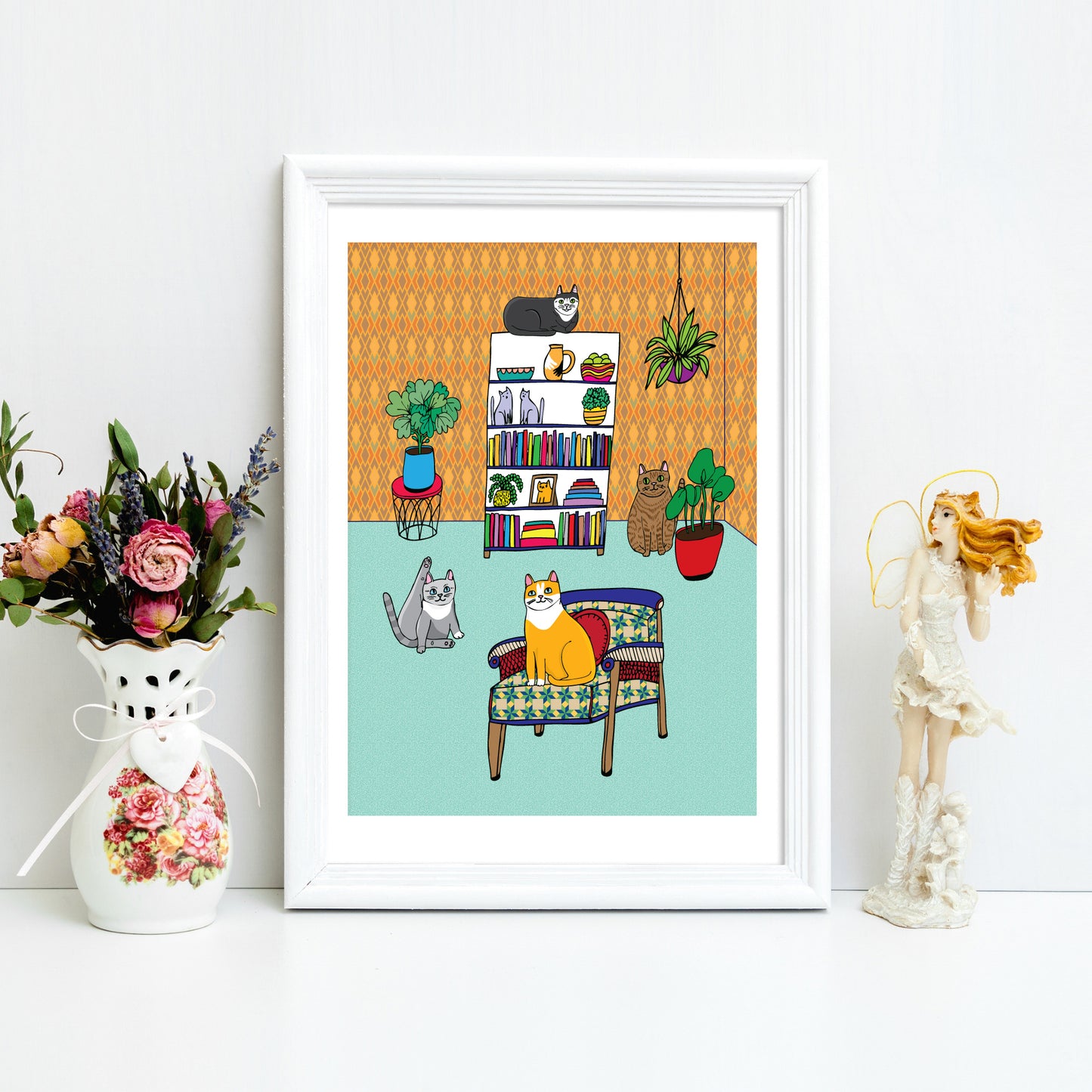 Cats In The Living Room - Art Print