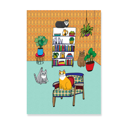 Cats In The Living Room - Art Print