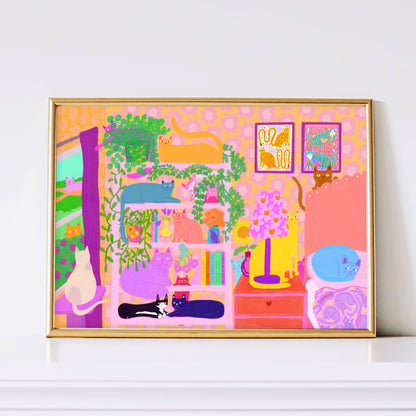 Shelf Cats - Art Print