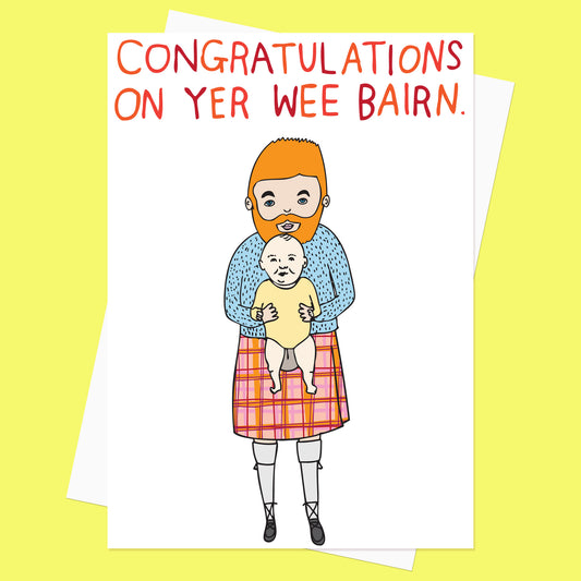 Congratulations On Yer Wee Bairn - New Baby Card