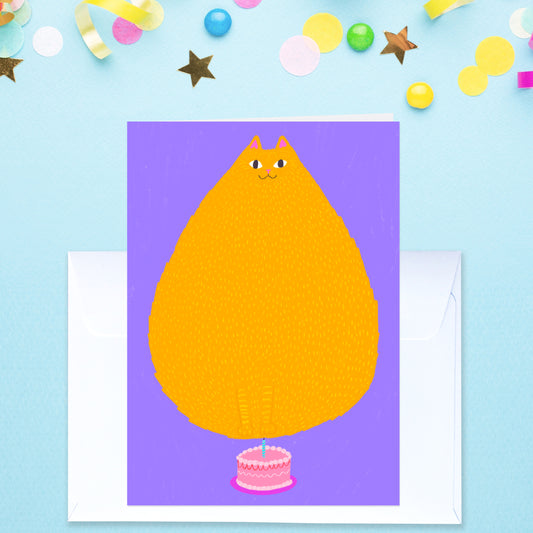 Cat Flame - Birthday Card