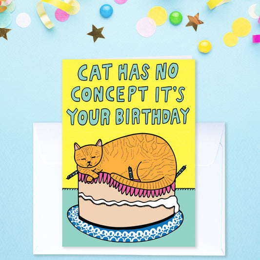 This Cat Has No Concept It's Your Birthday - Birthday Card