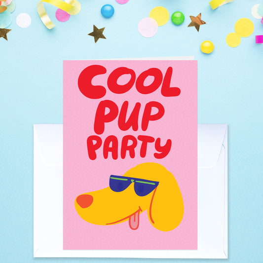Cool Pup Party - Birthday Card