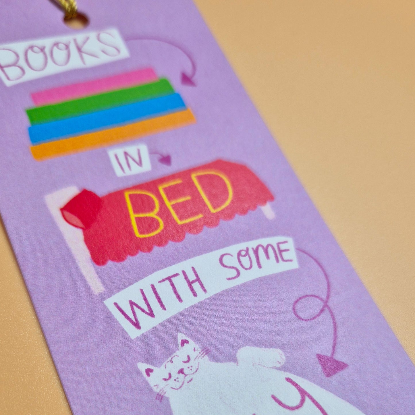 Books In Bed With Some Belly Rubs - Bookmark