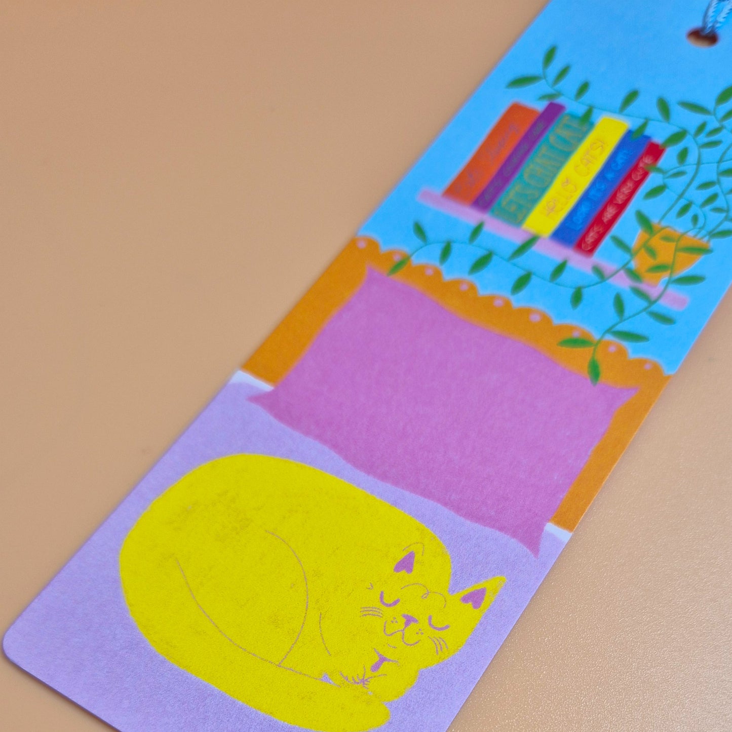 Yellow Cat On A Bed - Bookmark