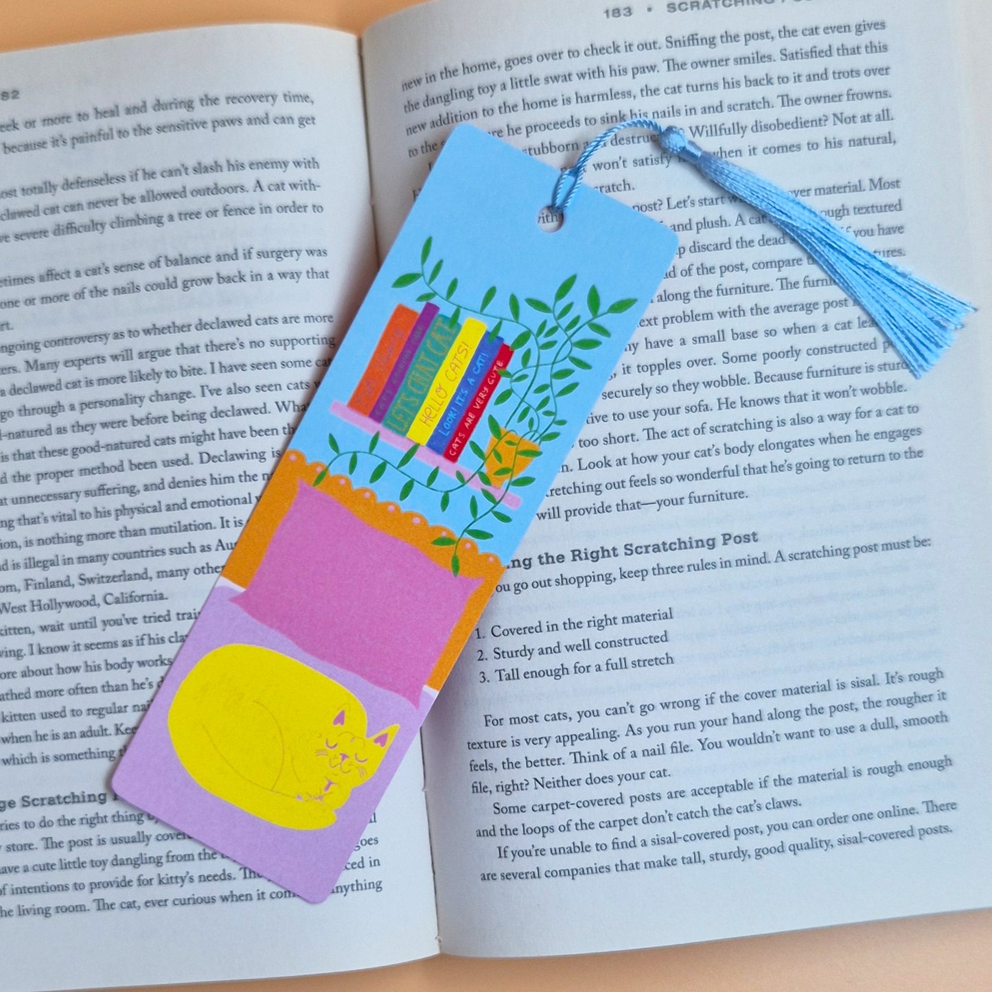 Yellow Cat On A Bed - Bookmark