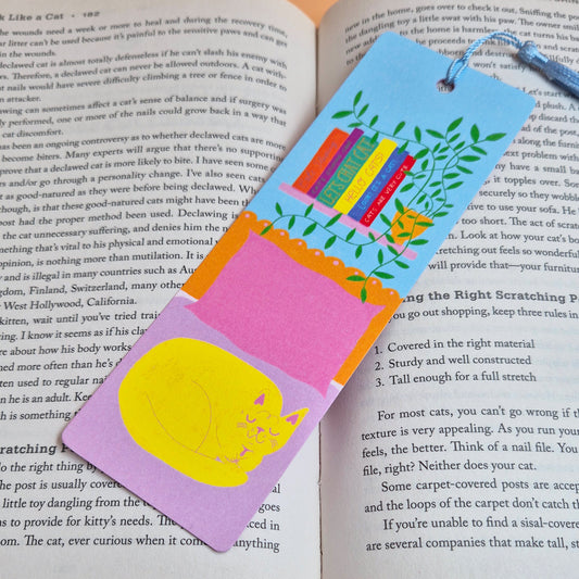 Yellow Cat On A Bed - Bookmark