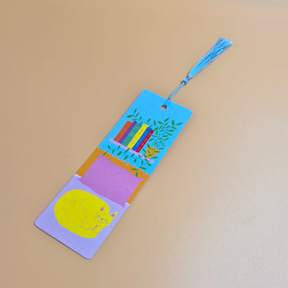 Yellow Cat On A Bed - Bookmark