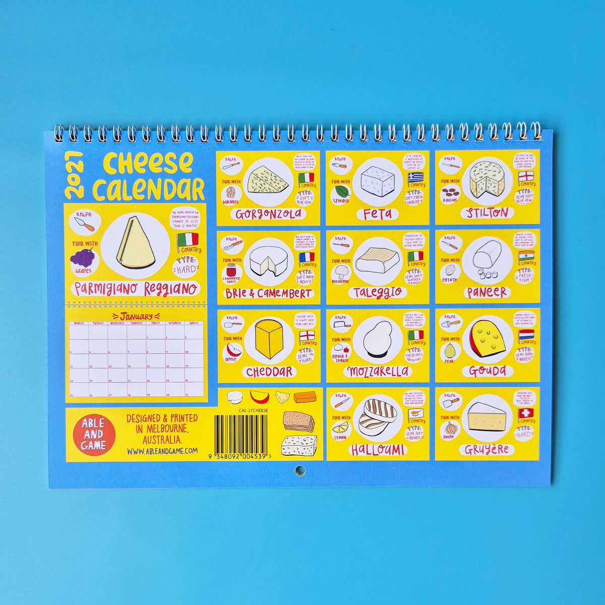 2027 Cheese Calendar