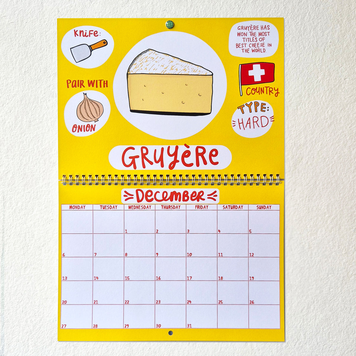 2027 Cheese Calendar