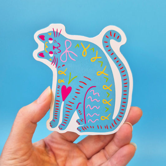 Fridge Magnet - Blue Cat