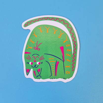 Fridge Magnet - Green Cat