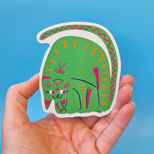 Fridge Magnet - Green Cat