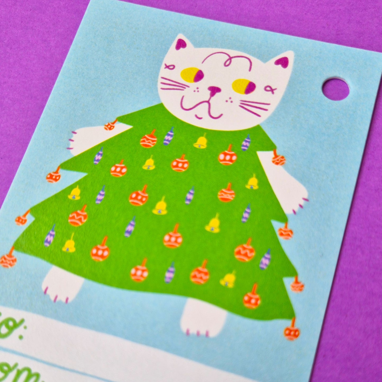 Gift Tags - Christmas Tree Cat - Pack Of 15