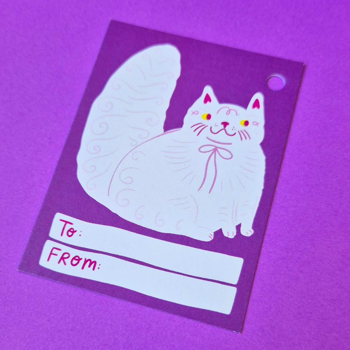 Gift Tags - Floofy White Cat